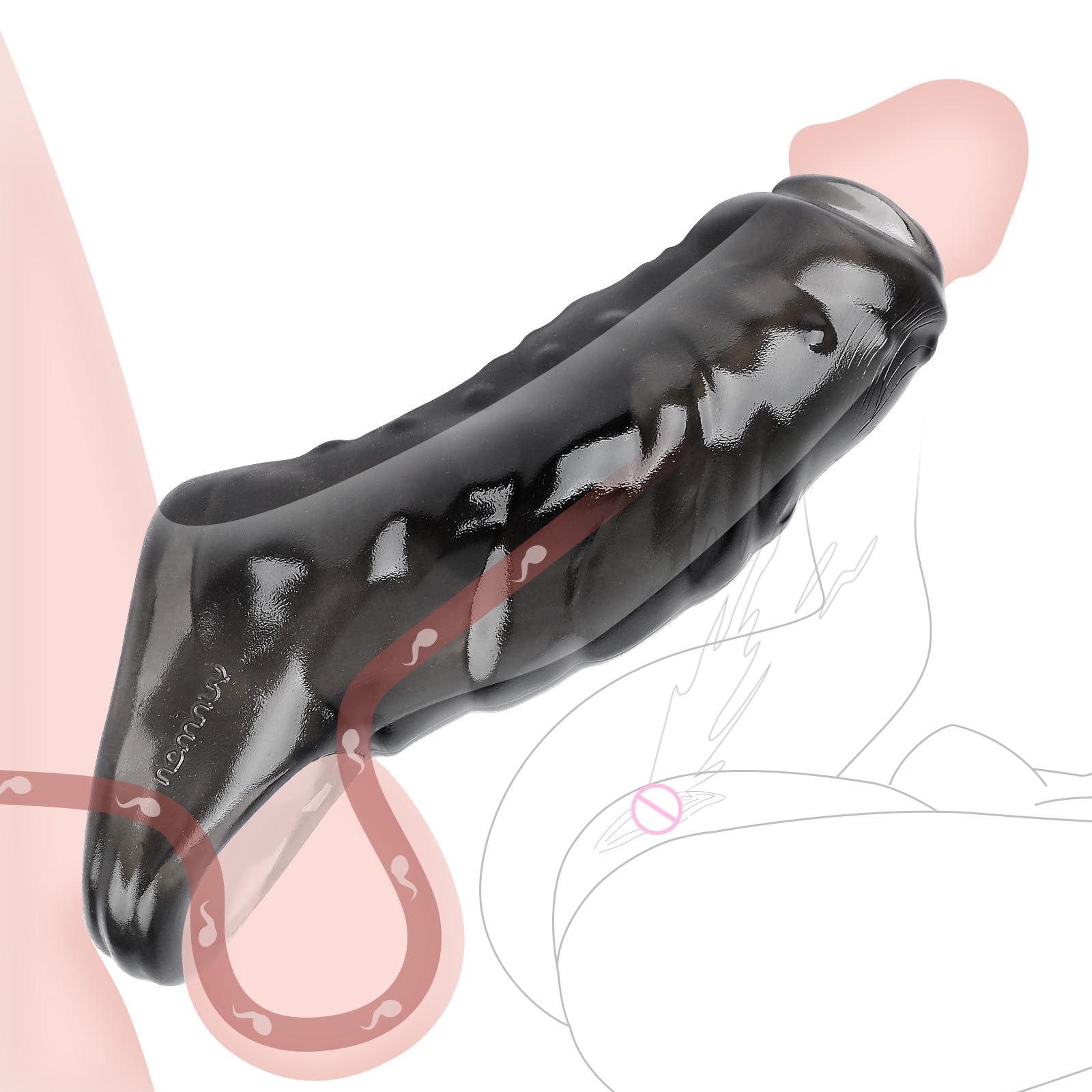 Realistic Penis Sleeve for Men - Ultra Soft Silicone Cock Extender & Enhancer | Couples Sex Toy for Enhanced Pleasure & Intimacy | Perfect for Spicing Up Your Love Life & Bedroom Fun