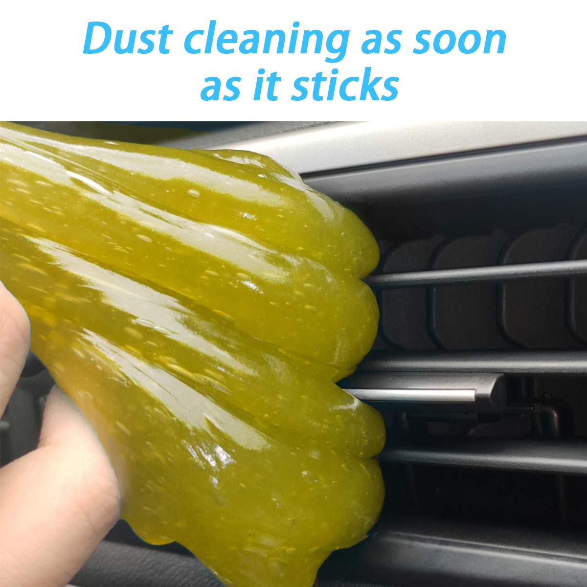 Universal Moly Magnolia Cleaning Gel - Car Interior Detailing Putty for Vents, Keyboards, PC, Laptops & Cameras | Multi-Purpose Dust Removal Gel for Home & Office (Yellow)