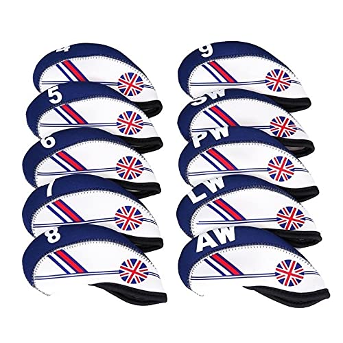 Premium Golf Club Head Covers Set - 9/10/12Pcs PU Leather Iron Head Protectors for Golf Clubs | Durable & Portable Golf Accessories | Perfect for Driving Range, Course Play & Club Protection