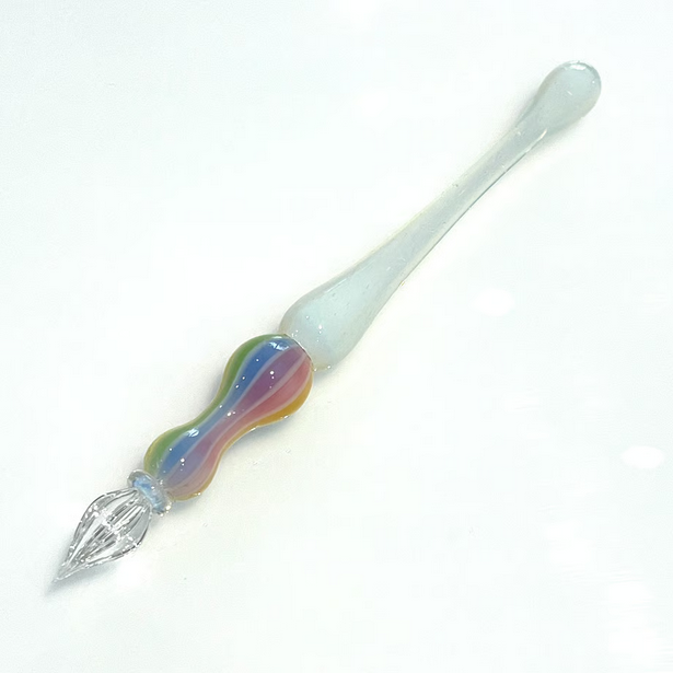 Japanese Glass Dip Pen - Rainbow & White Colors, Elegant Calligraphy Writing Tool for Artists & Writers - Perfect for Hand Lettering, Sketching & Creative Gift Ideas