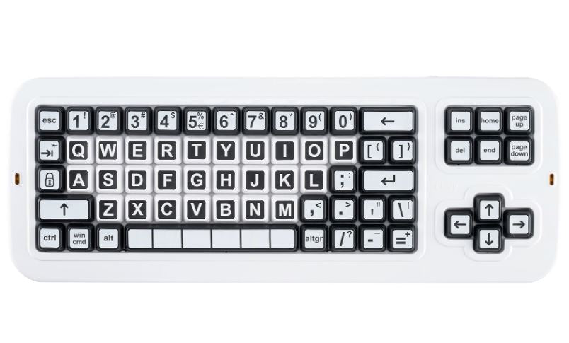 Clevy Contrast Keyboard - Ergonomic & Colorful USB Keyboard for Kids, Students & Typists | Perfect for Learning, Coding & Office Work