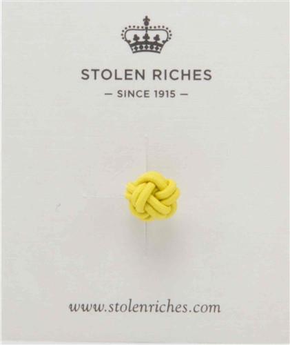 Bishop Blue & Huckleberry Yellow Crown Lapel Pin - Elegant Lapel Accessory for Suits, Blazers, and Formal Events