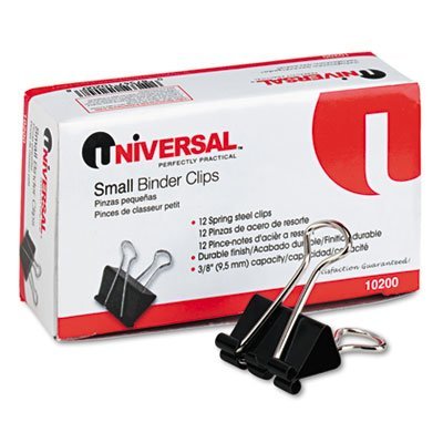 UNV10200 - Universal Small Binder Clips for Office, School, Home - 40 Pack Mini Paper Clips for Organizing Documents, Notes, Photos - Durable Metal Clips for Bulletin Boards, Fridge, Whiteboard