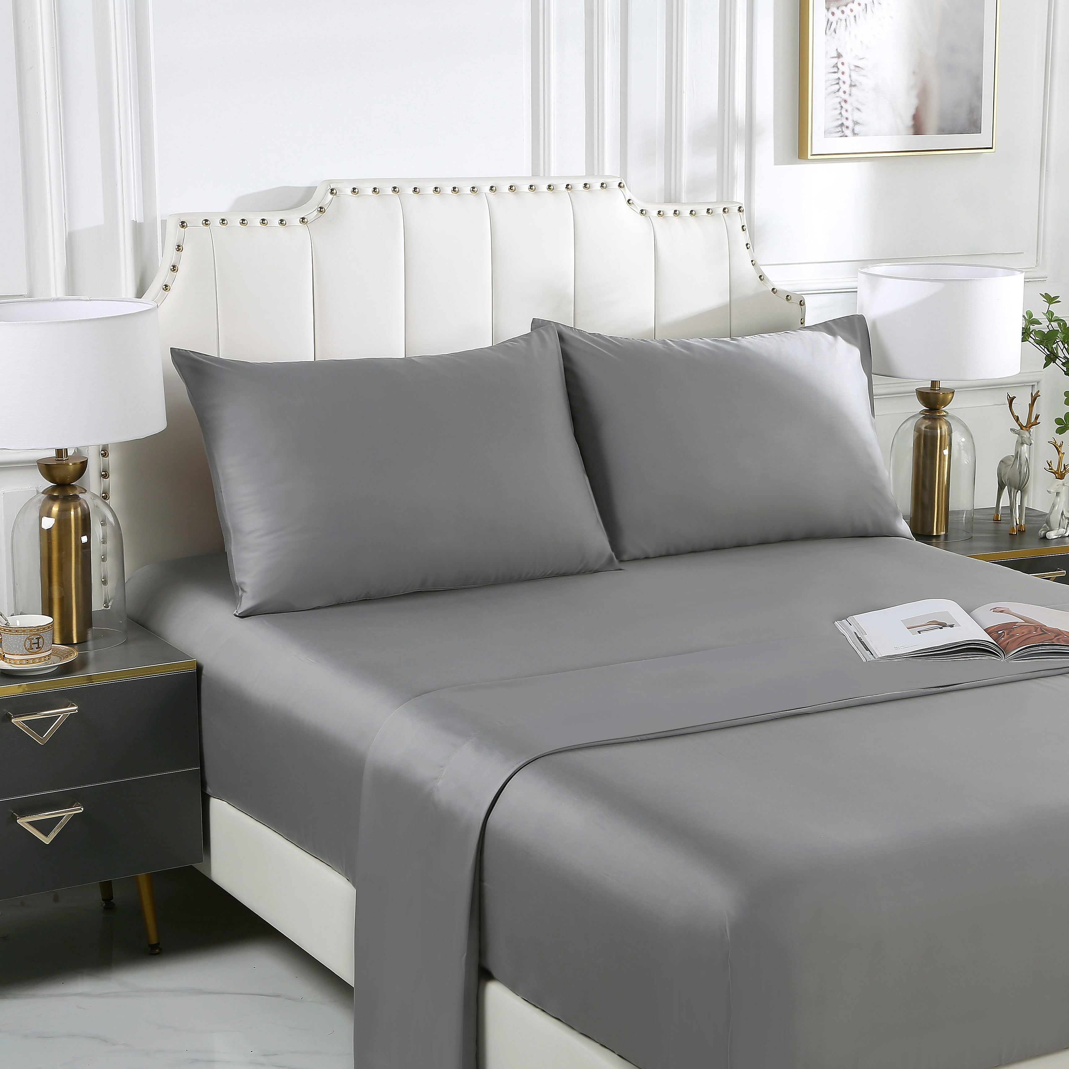 100% Organic Bamboo King Size Sheet Set - Soft, Breathable & Hypoallergenic Bedding for Luxurious Sleep - Perfect for Hot Sleepers & Eco-Conscious Homes