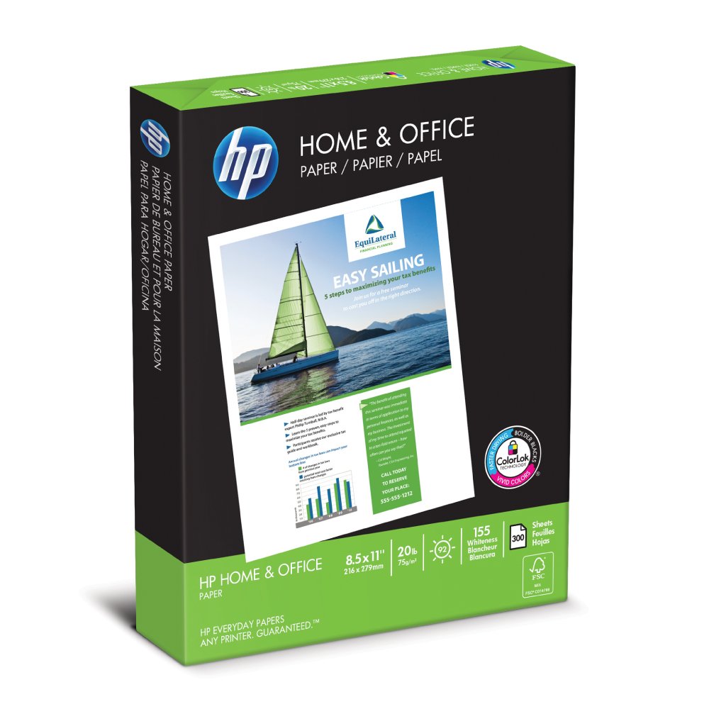 Premium HP Printer Paper 8.5 x 11 Inches - 20 lb Weight for Home & Office Use - 300 Sheets per Ream - 92 Brightness - FSC Certified & Made in USA - Ideal for Documents, Reports, and Professional Printing