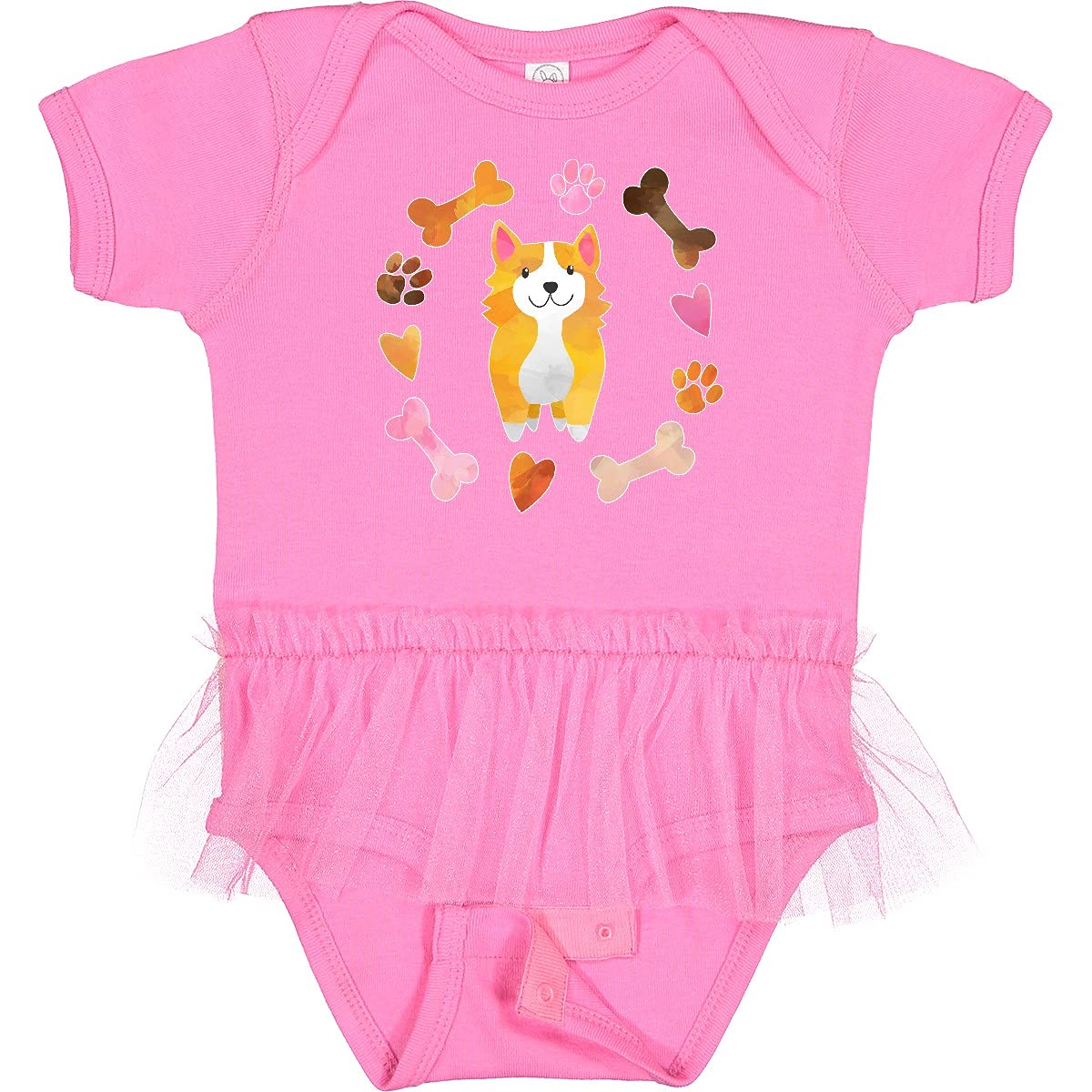 Inktastic Adorable Corgi Puppy Valentine's Day Infant Bodysuit with Heart & Bone Patterns - Perfect for Baby Showers, Valentine's Gifts & Photo Shoots