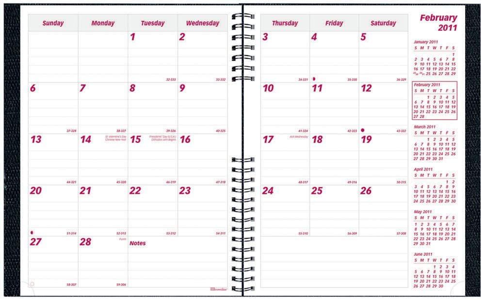 Brownline 2011 CoilPro 14-Month Monthly Planner (Dec-Jan) - 8.875 x 7.125 Inches, Black (CB1200C.BLK) | Perfect for Office, School & Personal Organization