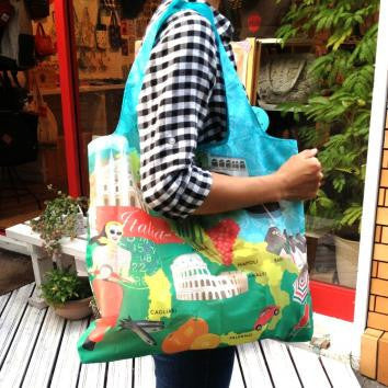 LOQI Tote Bag URBAN Collection by Melissa Mackie - Stylish Reusable Shopping Bag for Groceries, Work & Travel | Eco-Friendly Foldable Tote for Women & Men