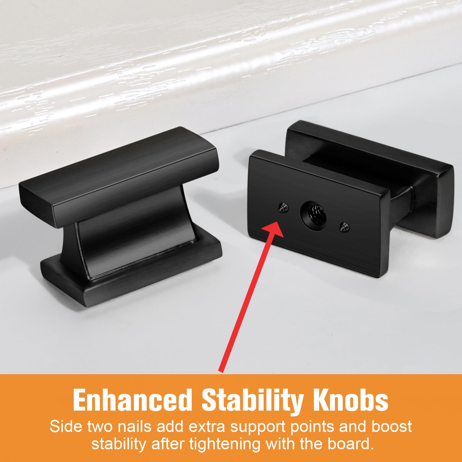 10 Pack Matte Black Cabinet Knobs - Solid Zinc Alloy for Kitchen, Bathroom & Closet