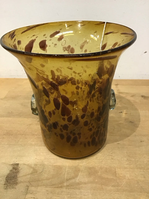 8 Inch Tortoise Glass Vase for Home Decor - Elegant Centerpiece for Dining Table, Wedding, and Floral Arrangements