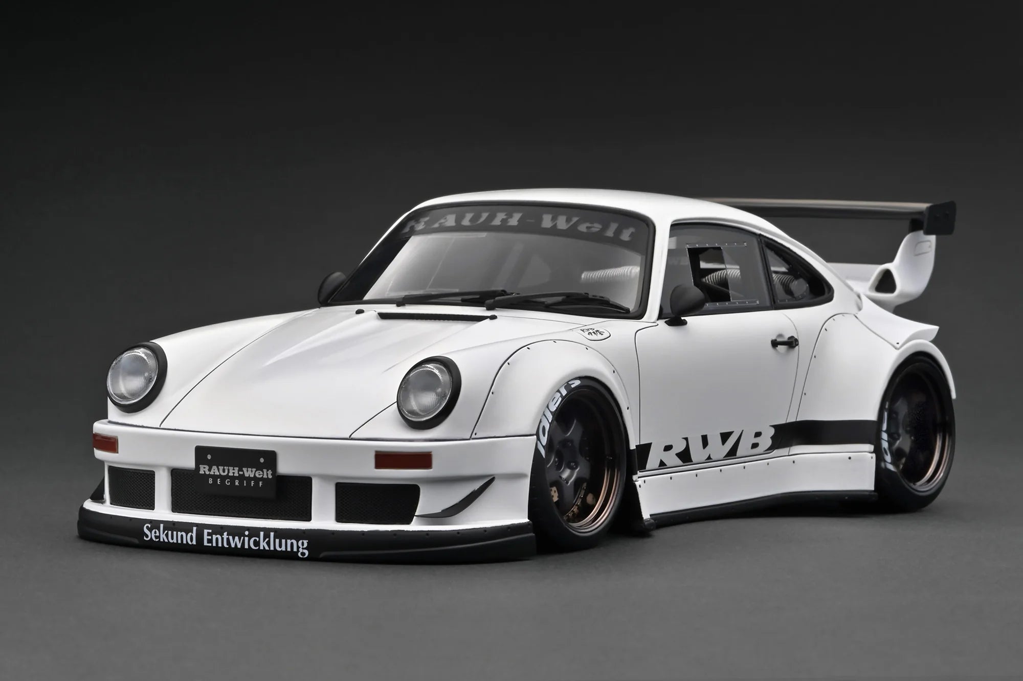 PREORDER - Ignition Model 1:18 Scale Porsche 930 Diecast Car in Matte White - Collectible Display Model for Car Enthusiasts & Home Office Decor