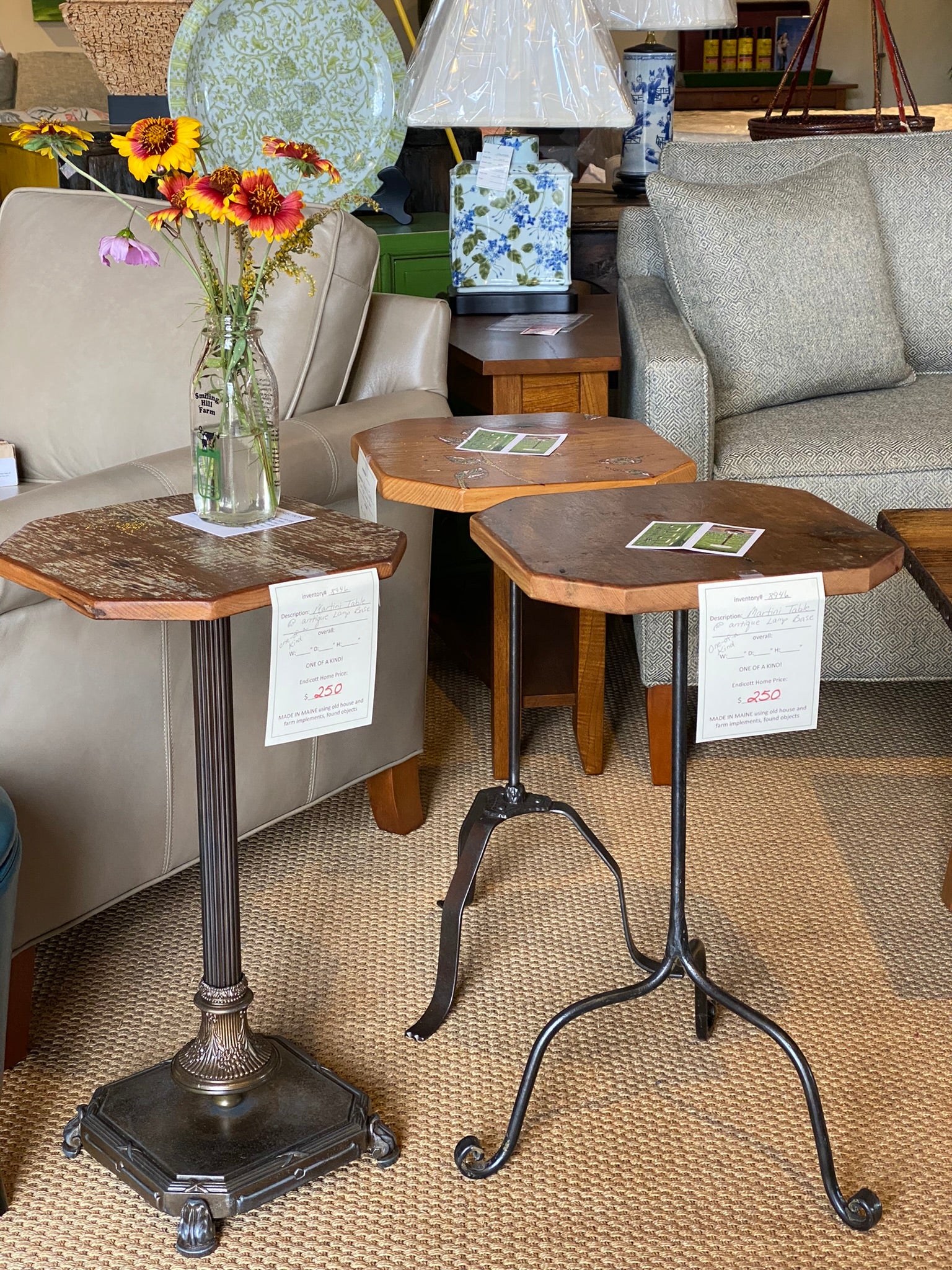 Handcrafted Small Martini Tables - Maine Built Showroom Models - Perfect for Home Bars, Patios & Outdoor Entertaining