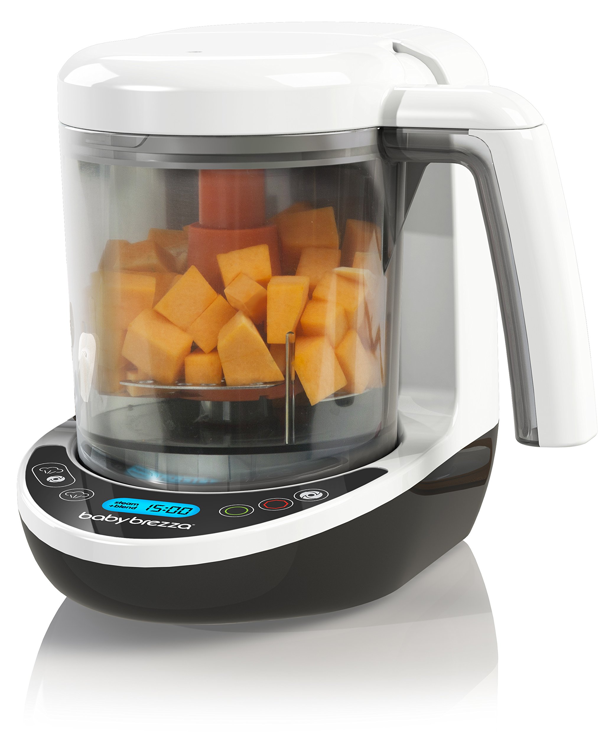 Baby Brezza All-in-One Baby Food Maker & Blender - Steam Cook & Puree Organic Infant Food for Pouches - Includes 3 Reusable Pouches + Funnels - Perfect for Homemade Baby Purees & Toddler Meals