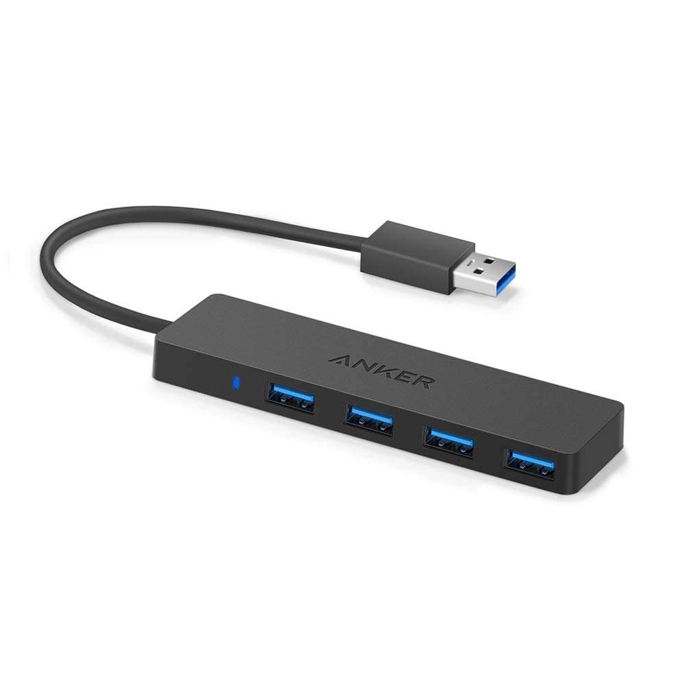 Anker 4-Port USB 3.0 Ultra Slim Data Hub for MacBook, iMac, Surface Pro, XPS & PC - High-Speed USB Splitter for External Hard Drives, Flash Drives & Mobile Devices - Perfect for Home Office, Travel & Workspace Expansion