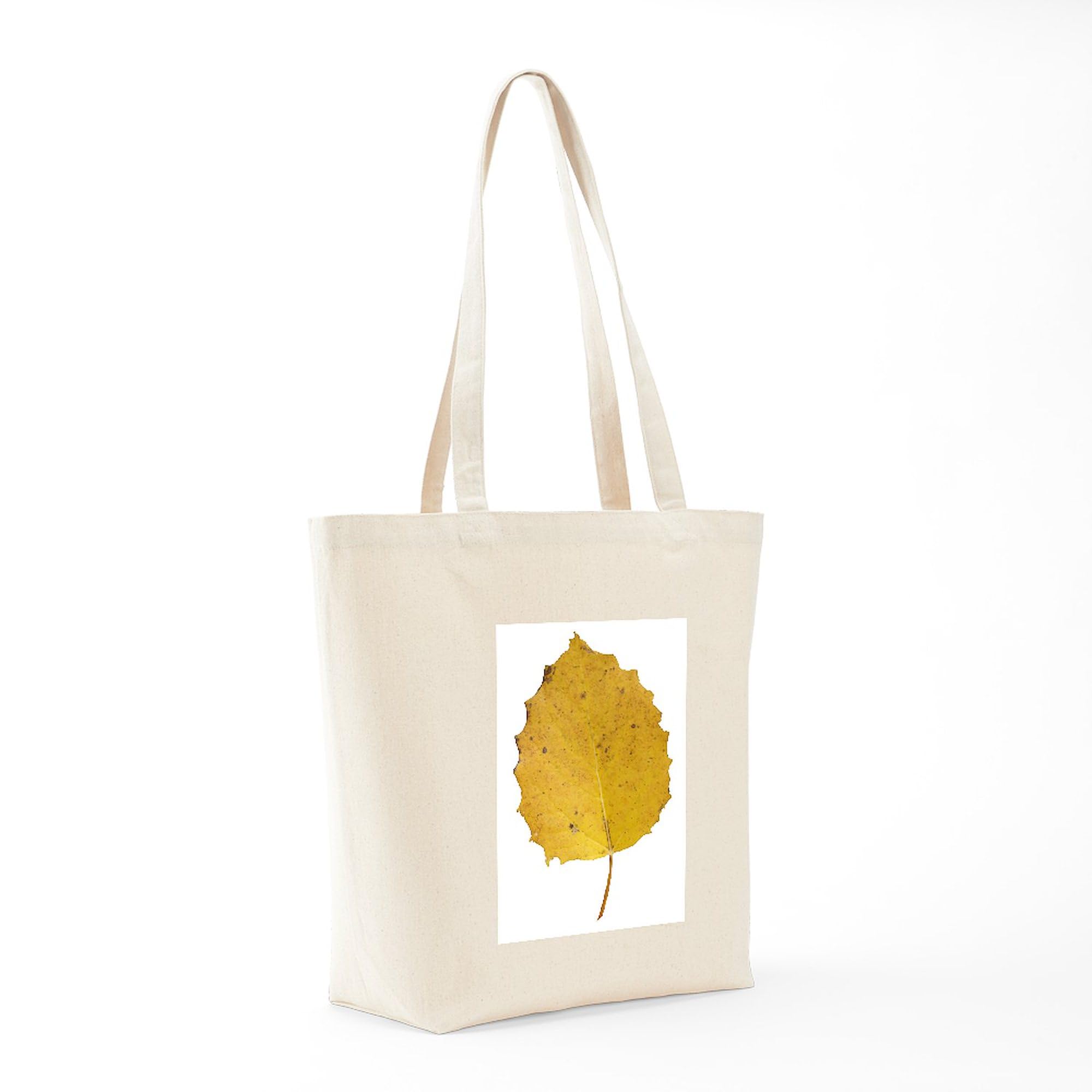 Golden Aspen Leaf Tote Bag - Natural Canvas Reusable Shopping Bag for Groceries, Beach & Eco-Friendly Lifestyle | CafePress