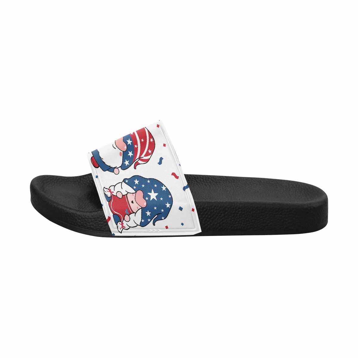 Women's American Flag Slide Sandals - Comfortable Stripes & Circles Design | Perfect for 4th of July, Beach, and Casual Summer Outfits