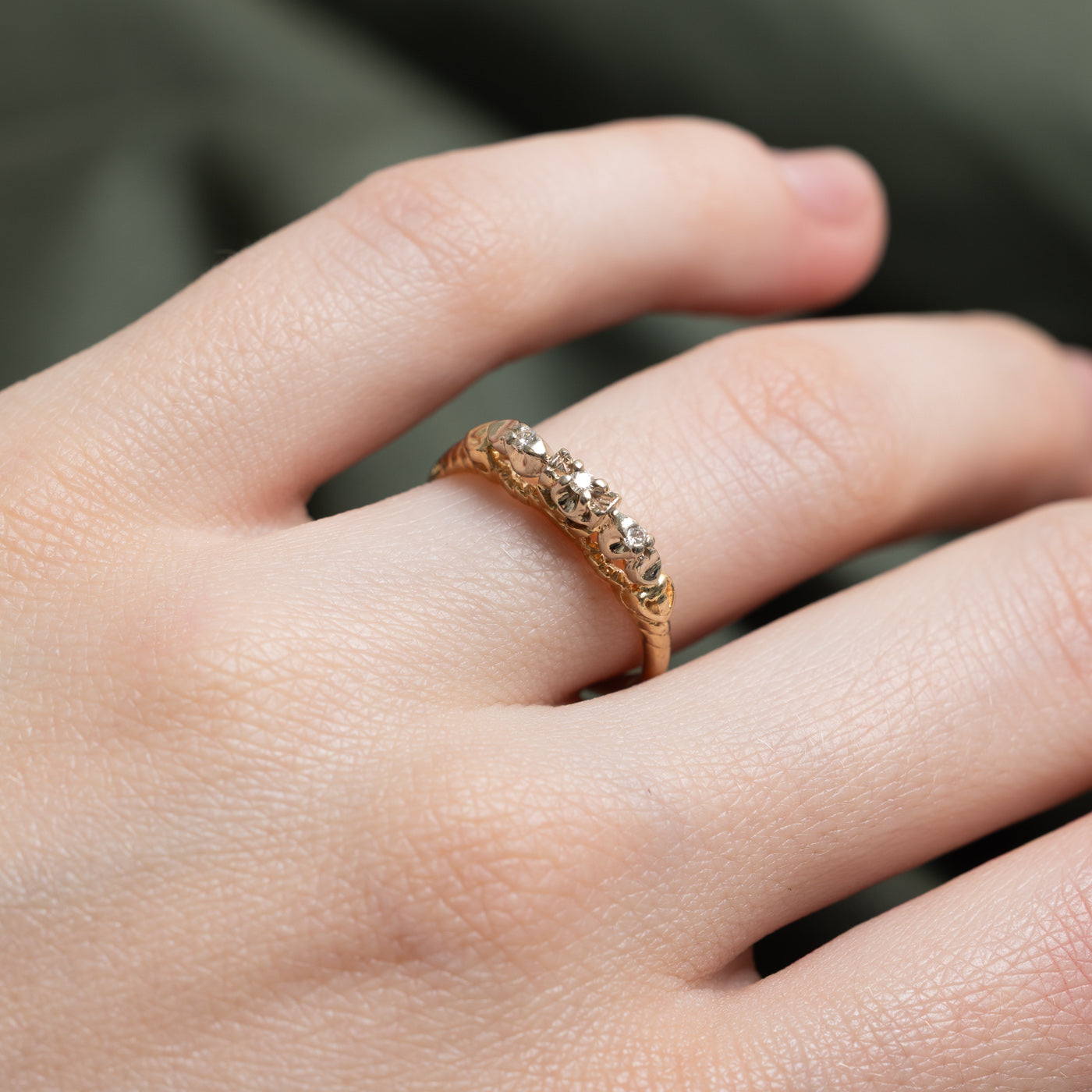 14K Gold Illusion Set Diamond Heart Engraved Ring | 0.05ctw | Size 6.25 | Perfect for Anniversary Gifts, Valentine's Day & Romantic Proposals