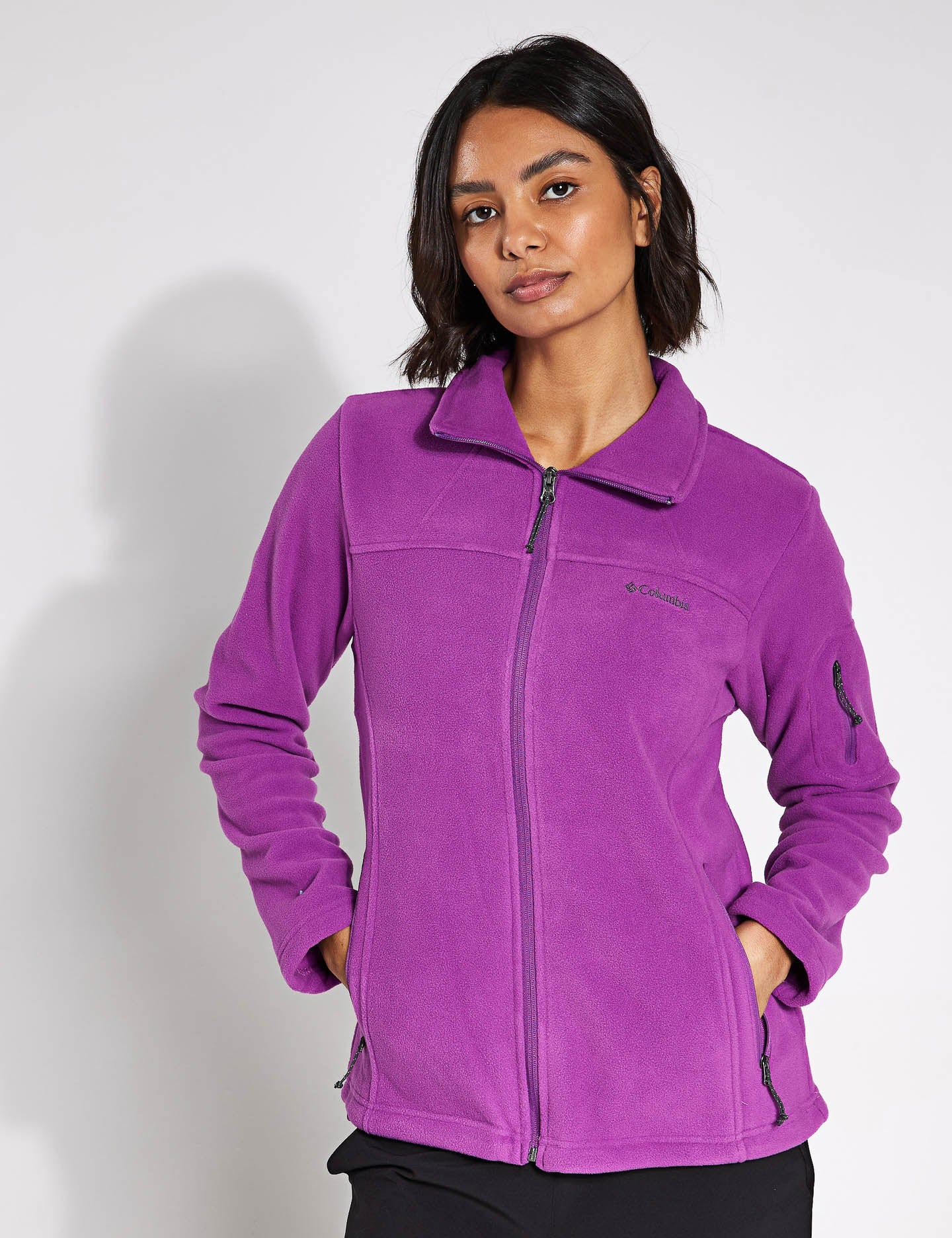 Fast Trek II Fleece Jacket for Men & Women - Lightweight Warm Winter Coat, Windproof Outdoor Jacket with Zipper Pockets - Perfect for Hiking, Camping & Casual Wear (Razzle)