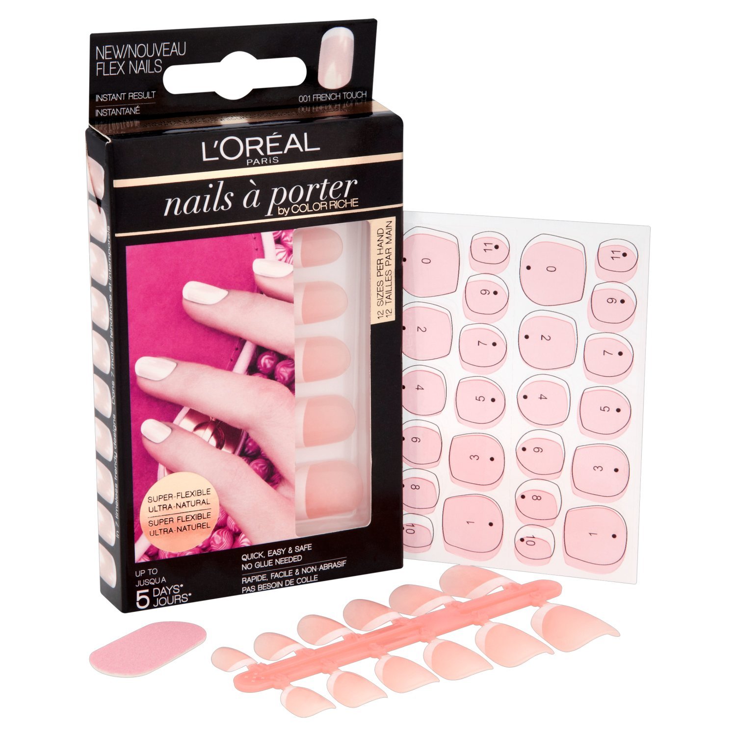 L'Oreal Paris Nails a Porter French Touch Nail Polish - Shade 001 | Long-Lasting Wear & Salon-Quality Finish for Everyday Elegance & Special Occasions