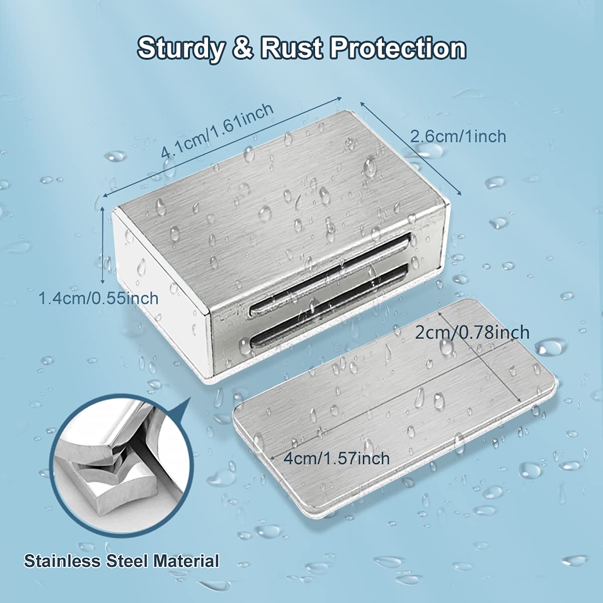 **AOSITE 4 Pack Strong Magnetic Door Catch - No Drill Adhesive Cabinet Magnets for Kitchen, Cupboard, Drawer Closure | Secure & Easy Installation for Home, Office, RV**    *(Use Case: Perfect for keeping cabinet doors, drawers, and cupboards securely closed in kitchens, bathrooms, garages, RVs, and offices.)*