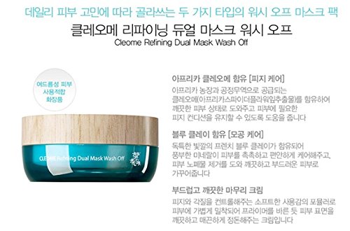 The SAEM Cleome Refining Dual Wash-Off Mask - Deep Cleansing & Pore Refining Facial Mask for Oily & Combination Skin | Perfect for Spa Night & Self-Care Routine