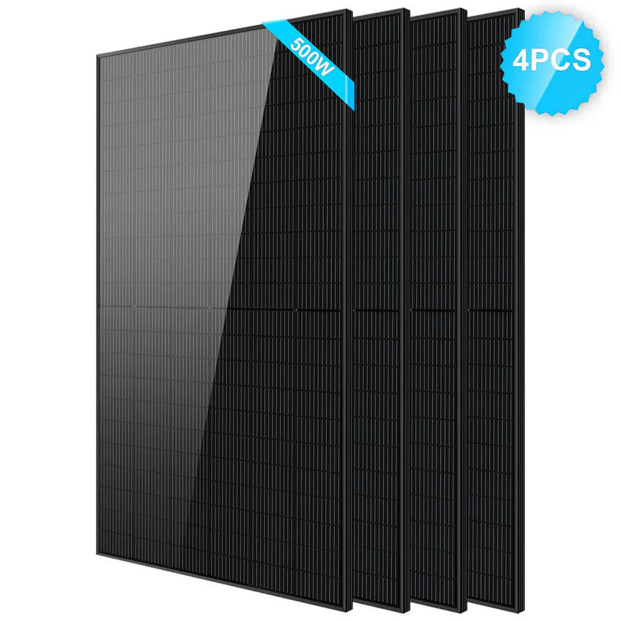 SunGoldPower 500W Monocrystalline Black PERC Solar Panel - High Efficiency Solar Panel for Home, RV, Boat & Off-Grid Power - Perfect for Residential, Camping and Emergency Backup Power