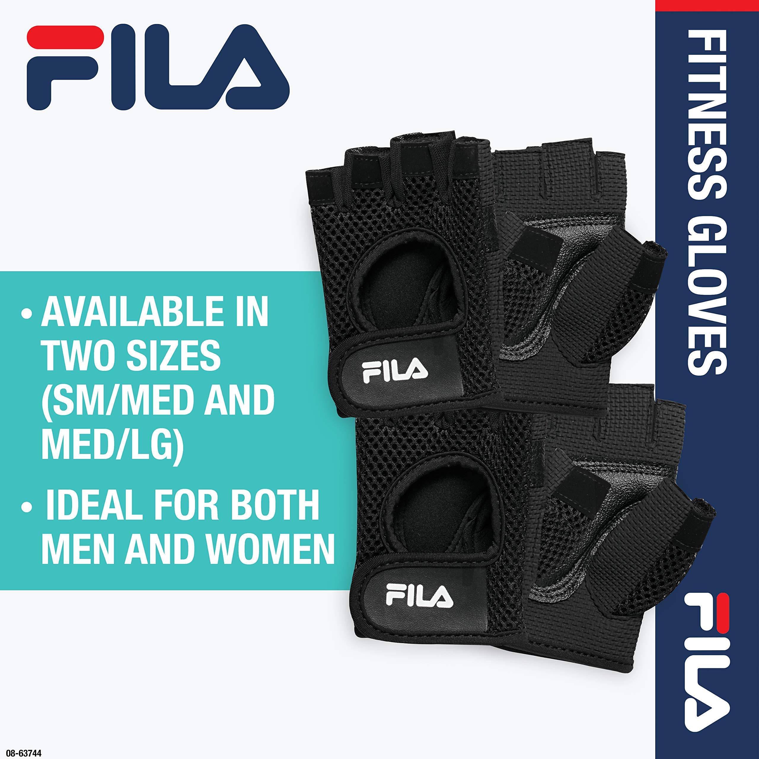 FILA Workout Gloves for Men & Women - Non-Slip Grip, Breathable & Comfortable for Gym, Weightlifting & Fitness Training