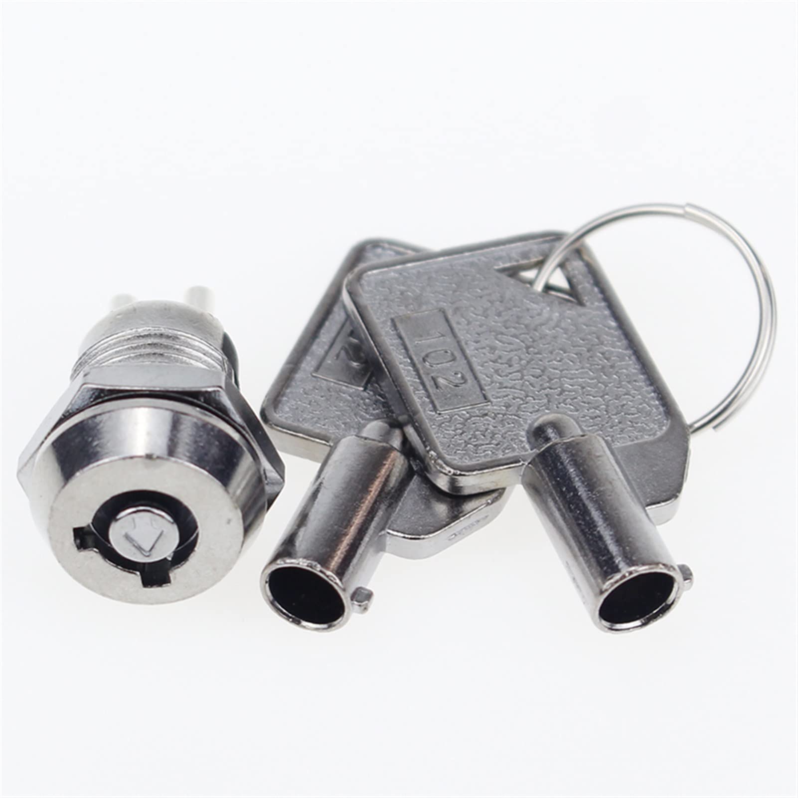Kigauru D102 12mm Micro Barrel Key Lock Switch - ON/Off 2 Position with Key (2A 250VAC/4A 125VAC) - Perfect for Electronic Devices, Security Cabinets & DIY Projects