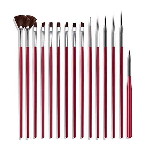 15PCS Professional Nail Art Brush Set - UV Gel Builder Brushes, Nail Design Painting Pens for Acrylic & Gel Manicures - Perfect for Salon, Home Nail Art & DIY Nail Extensions
