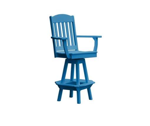 A & L Furniture Classic Swivel Bar Chair with Arms - Modern Counter Height Stool for Kitchen Island, Home Bar & Dining Room - Comfortable & Stylish Seating Solution