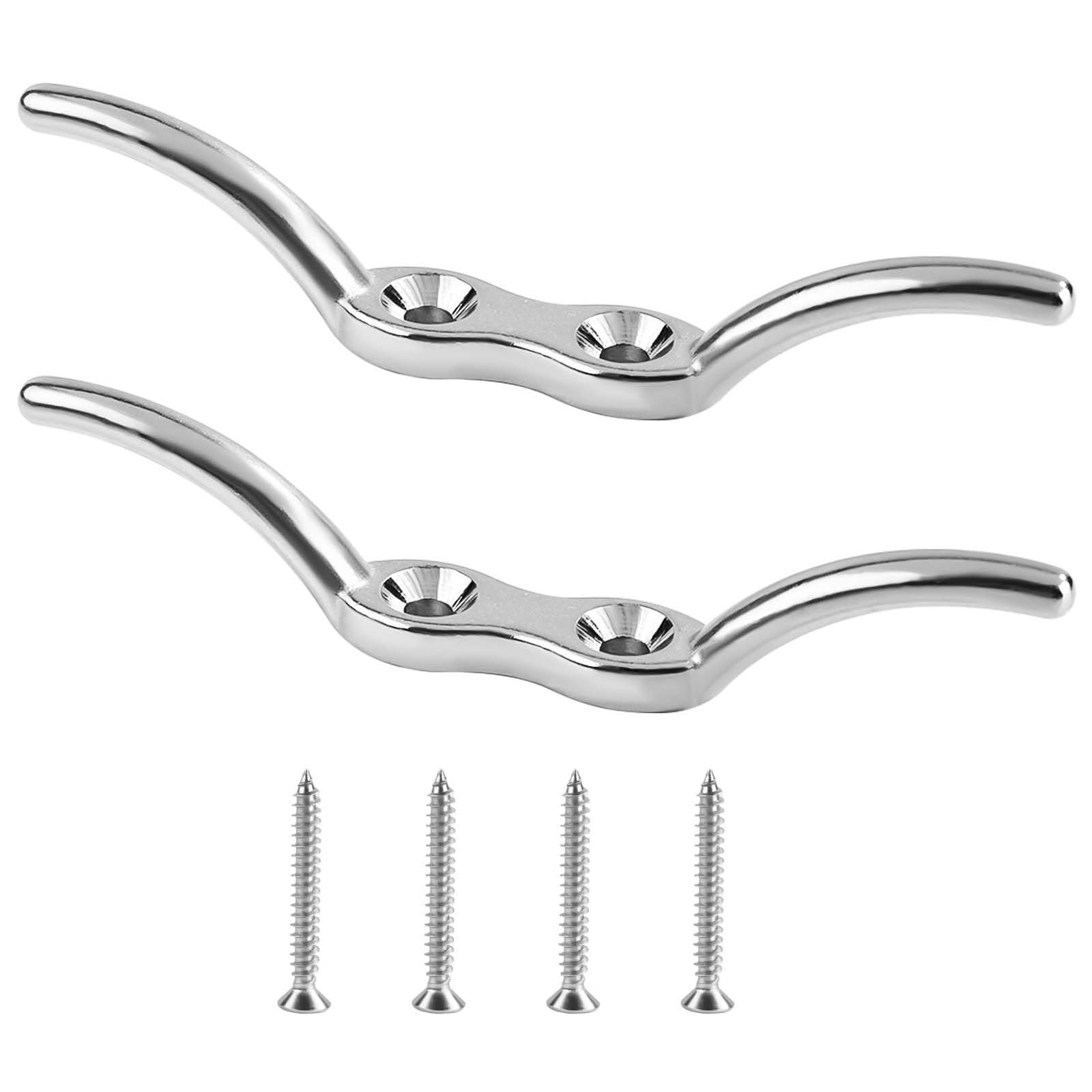 4.41 Inch 316 Stainless Steel Heavy Duty Boat Tie Down Cleats - Marine Grade Dock Cleat for Kayak, Yacht & Watercraft Rope Anchoring - Perfect for Deck Hardware & Boat Accessories