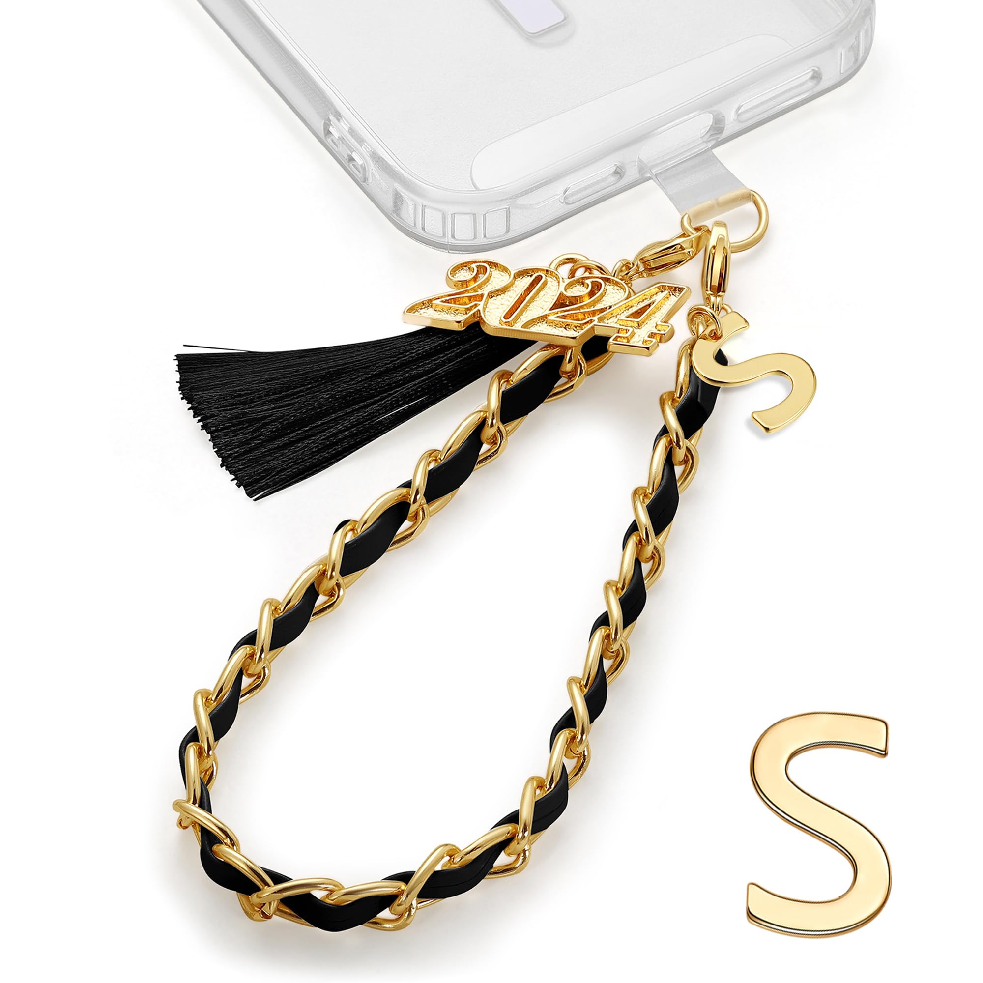 2024 Graduation Gifts for Women - Adjustable Phone Wrist Strap with Black Graduation Tassel | Perfect for Graduation Ceremony, Commencement Photos & Daily Phone Security