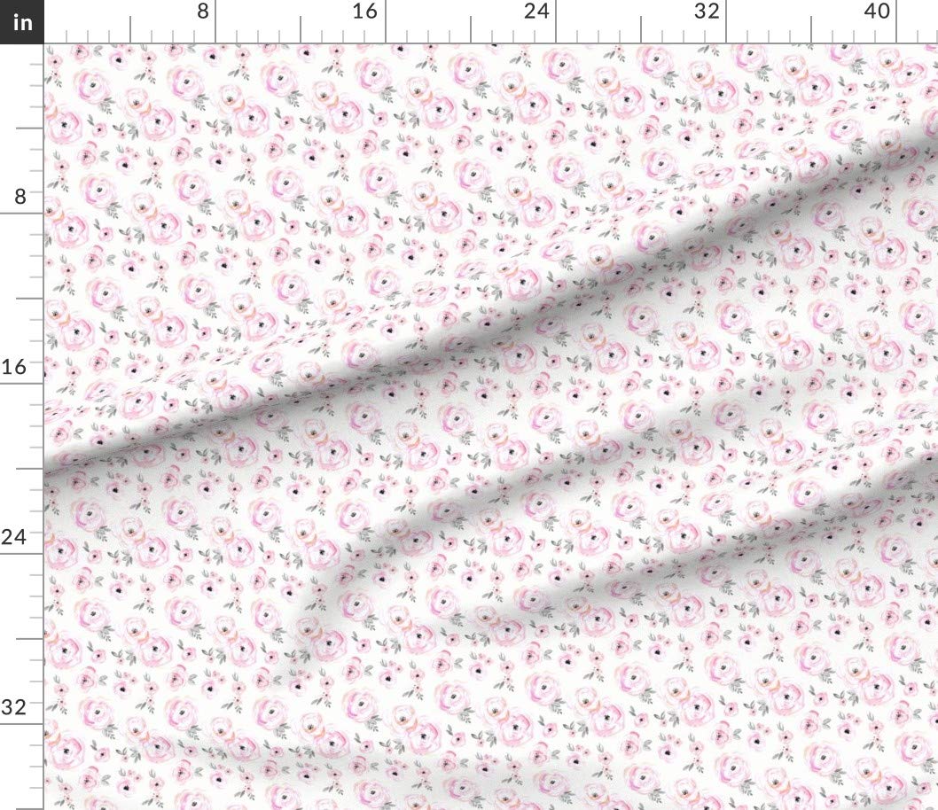 Petal Signature Cotton Fabric by The Yard - Small Roses Floral Blush Pastel Watercolor Spring Garden Print | Perfect for Sewing, Quilting, Apparel, Crafts & Home Decor | DIY Dressmaking, Curtains, Pillow Covers & Table Runners