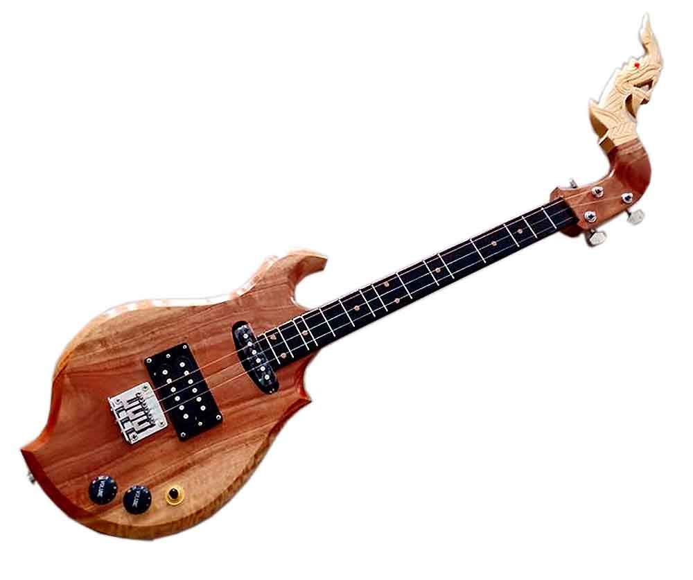 Isarn Electric Phin 3-String Guitar - Authentic Thai & Lao Musical Instrument | Traditional Pin61 for Performances, Cultural Events & Home Decor