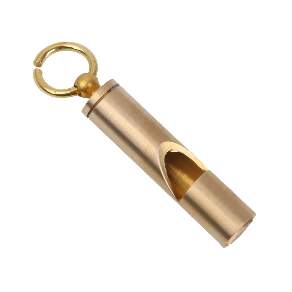 Vintage Brass Survival Whistle - Emergency First Aid Tool for Outdoor Camping, Hiking & EDC Keychain - Perfect for Adventure, Survival Kits & Safety Gear