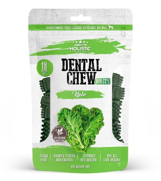 Absolute Holistic Petite Dental Dog Chews - Kale Flavor | Natural Teeth Cleaning Treats for Small Dogs | Perfect for Training Rewards & Oral Care