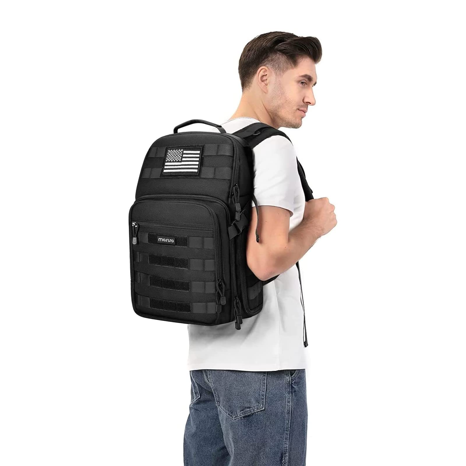 MOSISO DSLR Camera Sling Bag - Waterproof Tactical Backpack with Tripod Holder & Rain Cover for Canon Nikon Sony Fuji Mirrorless Cameras | Travel Photography & Outdoor Shooting Accessories