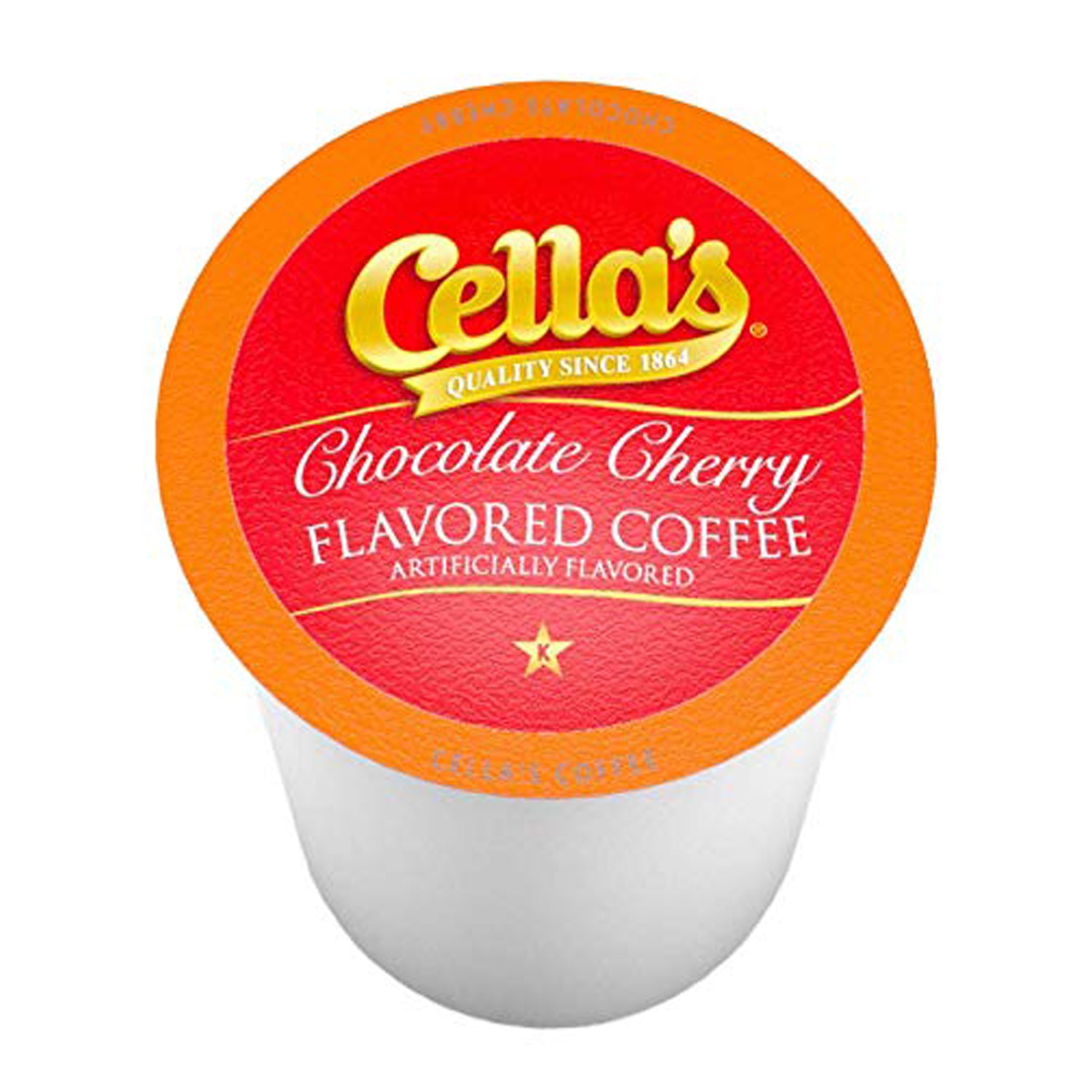 Premium Cella's Chocolate Cherry Flavored Single Serve Coffee Pods - 12 Pack for Keurig Brewers | Perfect for Office, Home & Gifting