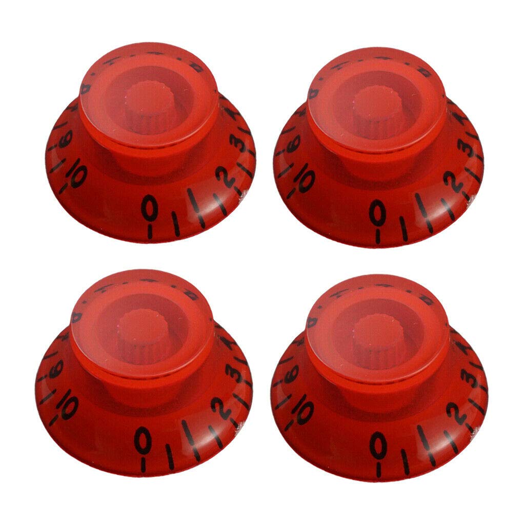 4PCS Red Guitar Speed Control Knobs for LP Electric Guitar - Replacement Parts for Les Paul Style Guitars - Perfect for DIY Guitar Repair & Customization