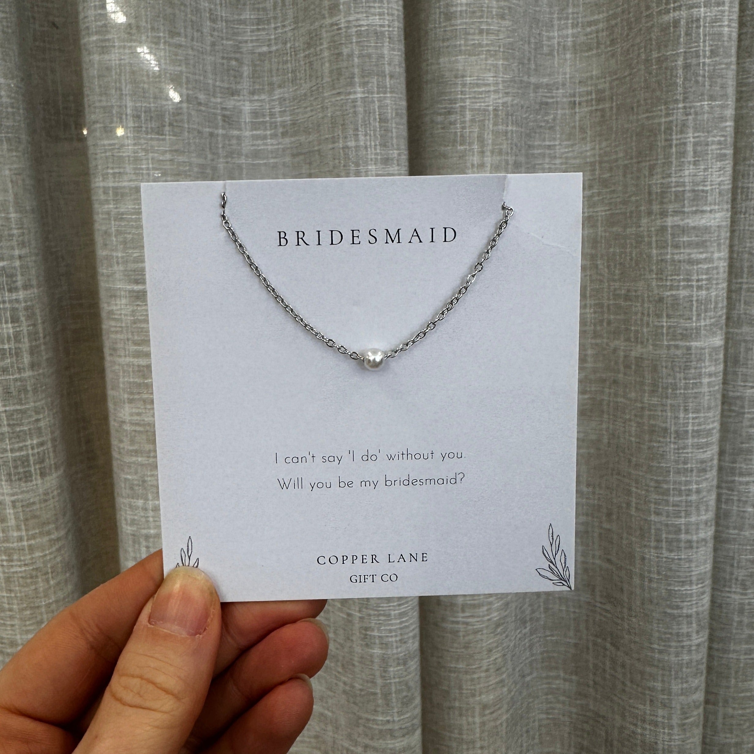 Elegant Silver Bridesmaid Proposal Necklace - Perfect for Wedding Party Gifts & Special Occasions