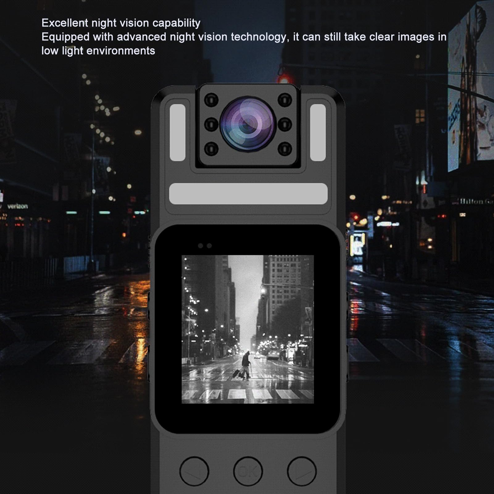 Jiawu 1080P HD Body Camera with Night Vision, 180° Rotatable Lens - Wearable Camcorder for Police, Security & Personal Safety - Ideal for Law Enforcement, Night Patrols & Evidence Recording