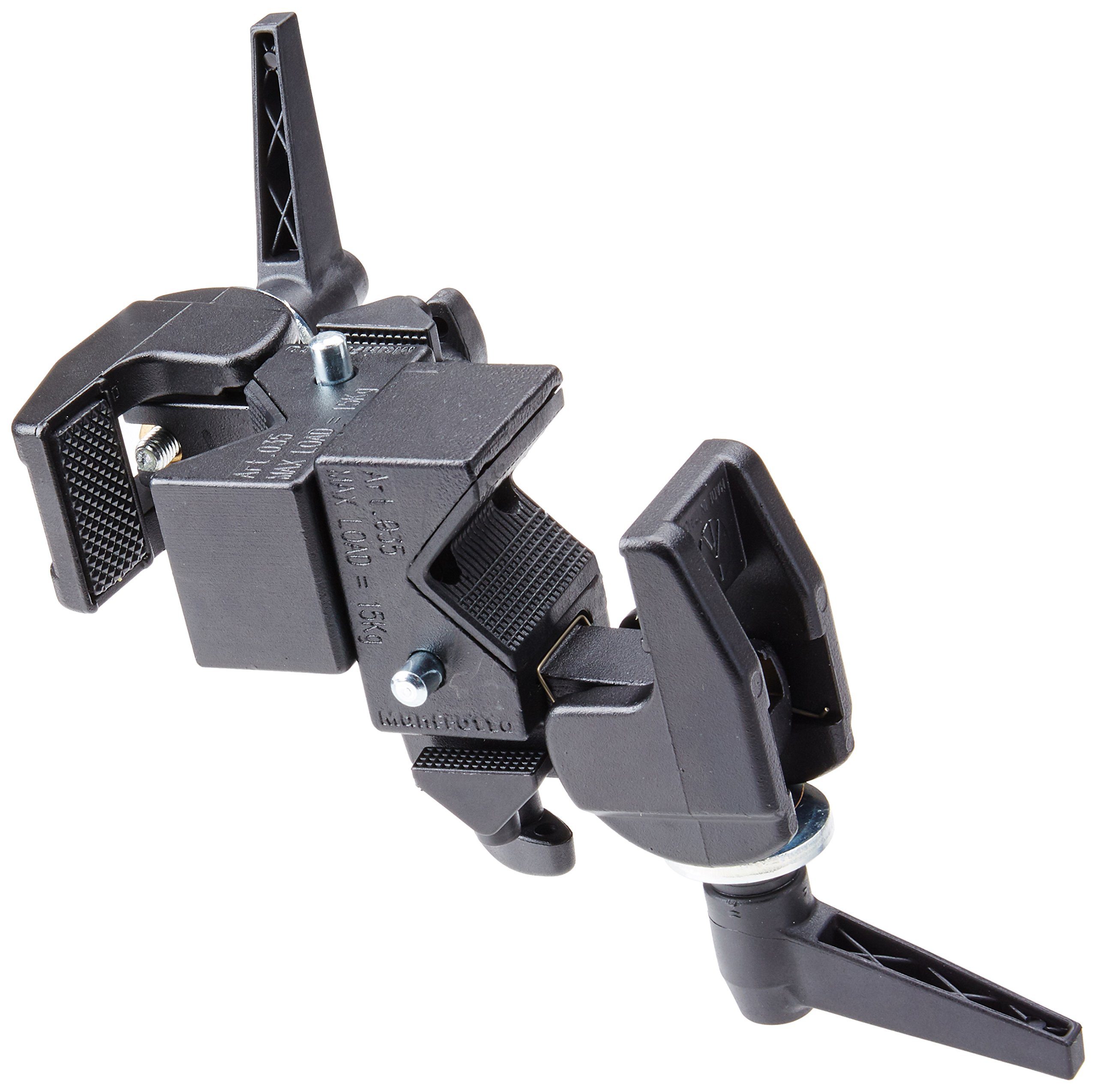 Manfrotto 038 & 035RL Super Clamp Set with 2908 Standard Stud - Heavy Duty Double Clamp for Photography, Video & Studio Equipment - Replaces 2900 - Professional Black Camera Mounting Solution for Tripods, Lights & Rigging