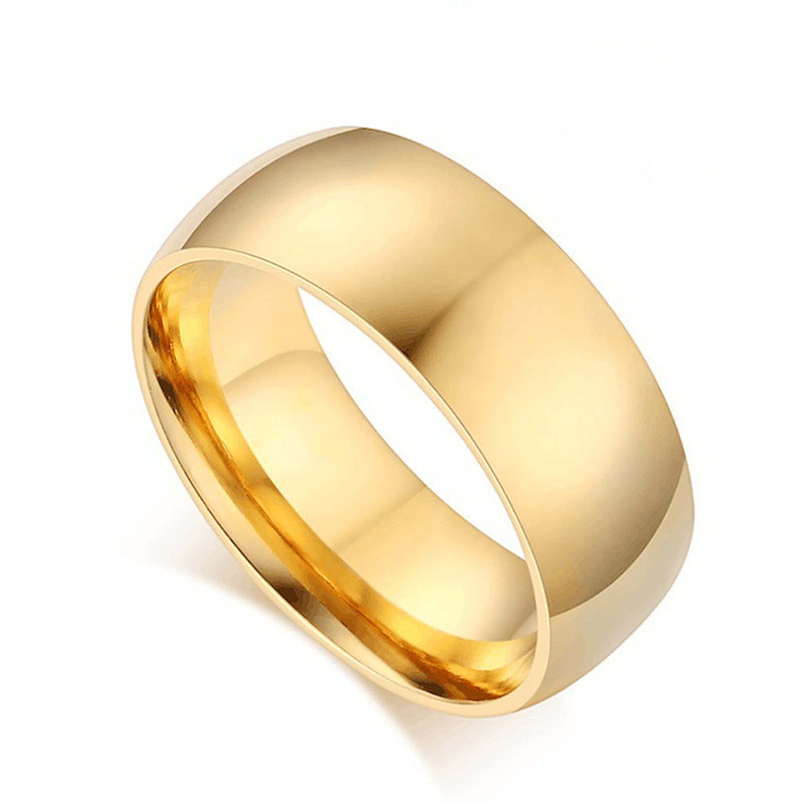 18K Yellow Gold & Titanium Steel Love Friendship Promise Ring - Wedding Band Jewelry for Women & Girls | Perfect for Anniversaries, Birthdays, Valentine's Day Gifts & Special Occasions