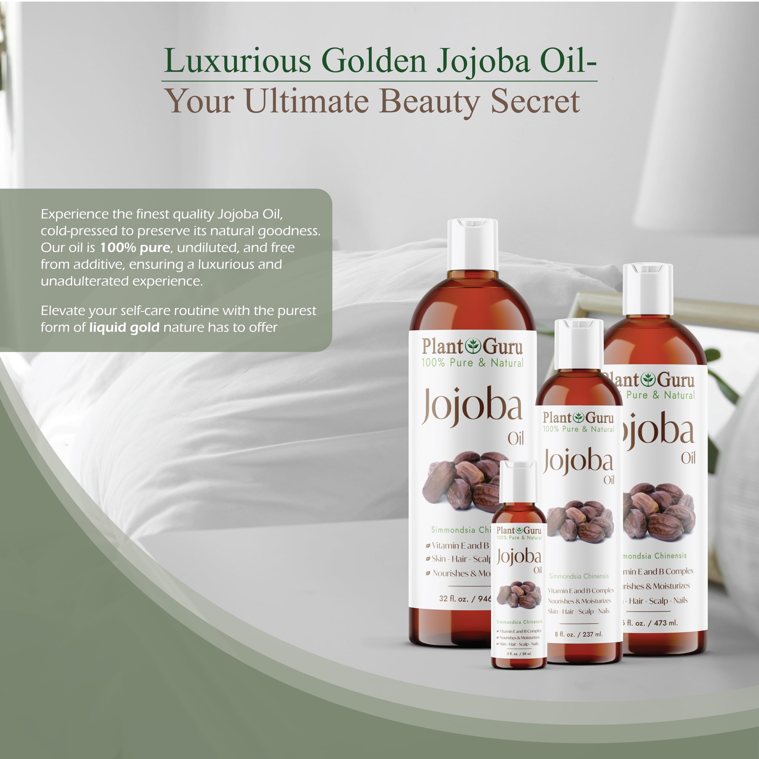 Organic Jojoba Oil 16 fl oz - 100% Pure Cold Pressed Unrefined Natural Moisturizer for Skin, Face, Body & Hair Growth | Hydrating Carrier Oil for DIY Soap Making, Massage, Aromatherapy & Scalp Treatment | Perfect for Dry Skin, Hair Care & Natural Beauty Recipes