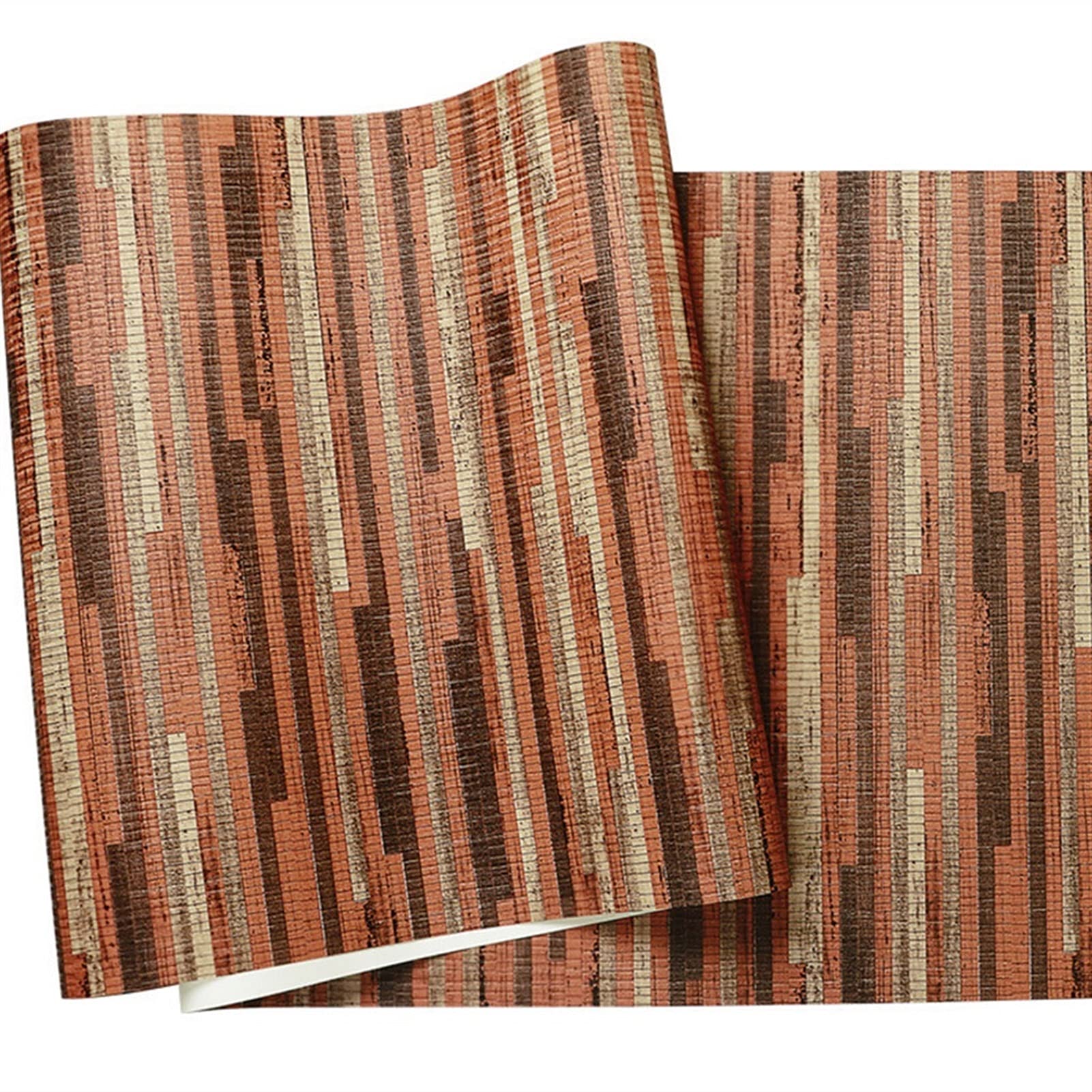 Industrial Style Wallpaper - Retro Wood Grain & Straw Design for Bars, Restaurants, Coffee Shops & Clothing Stores - Peel & Stick Wall Stickers (Color A) - Perfect for Vintage Decor & Commercial Spaces