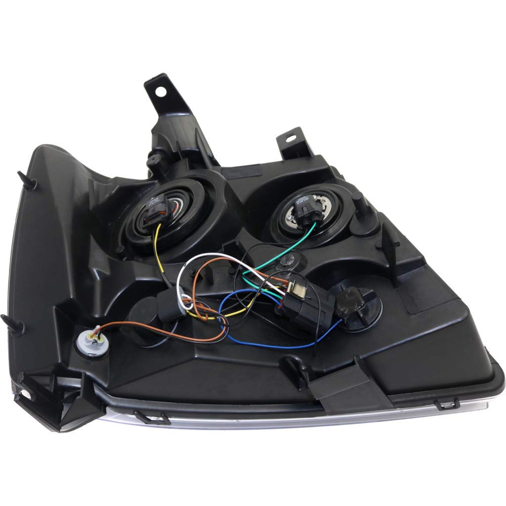 CarLights360: DOT Certified Headlight Assembly for 2008-2013 Chevy Tahoe - Driver Side with Bulbs & Black Housing - Replacement for GM2502263, 20760578, 15895612, 15853252 | Perfect for Night Driving & Off-Road Adventures