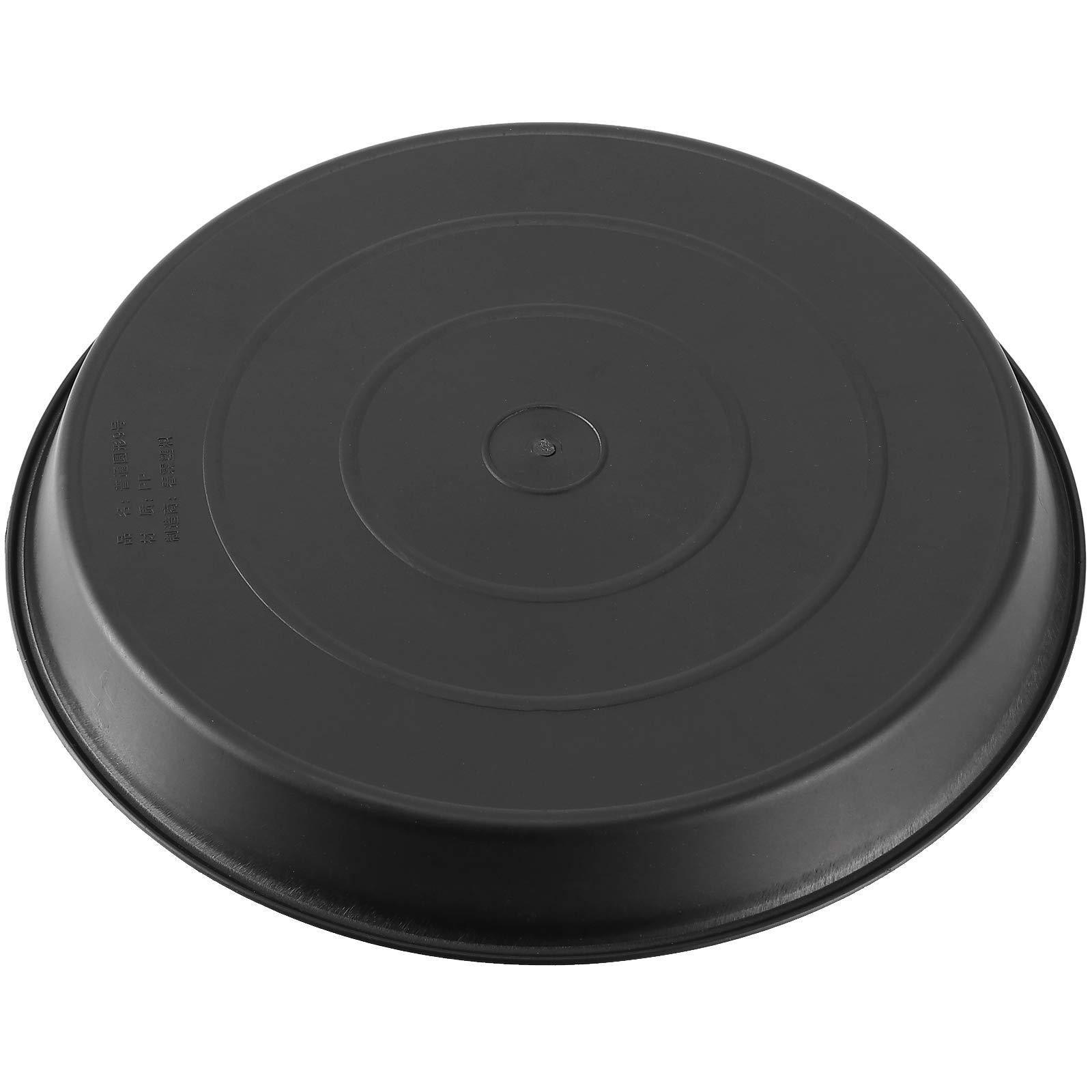 12 Pack 12 Inch Black Plastic Plant Saucers with White Labels - Drip Trays for Indoor & Outdoor Potted Plants - Perfect for Garden, Balcony, and Home Decor
