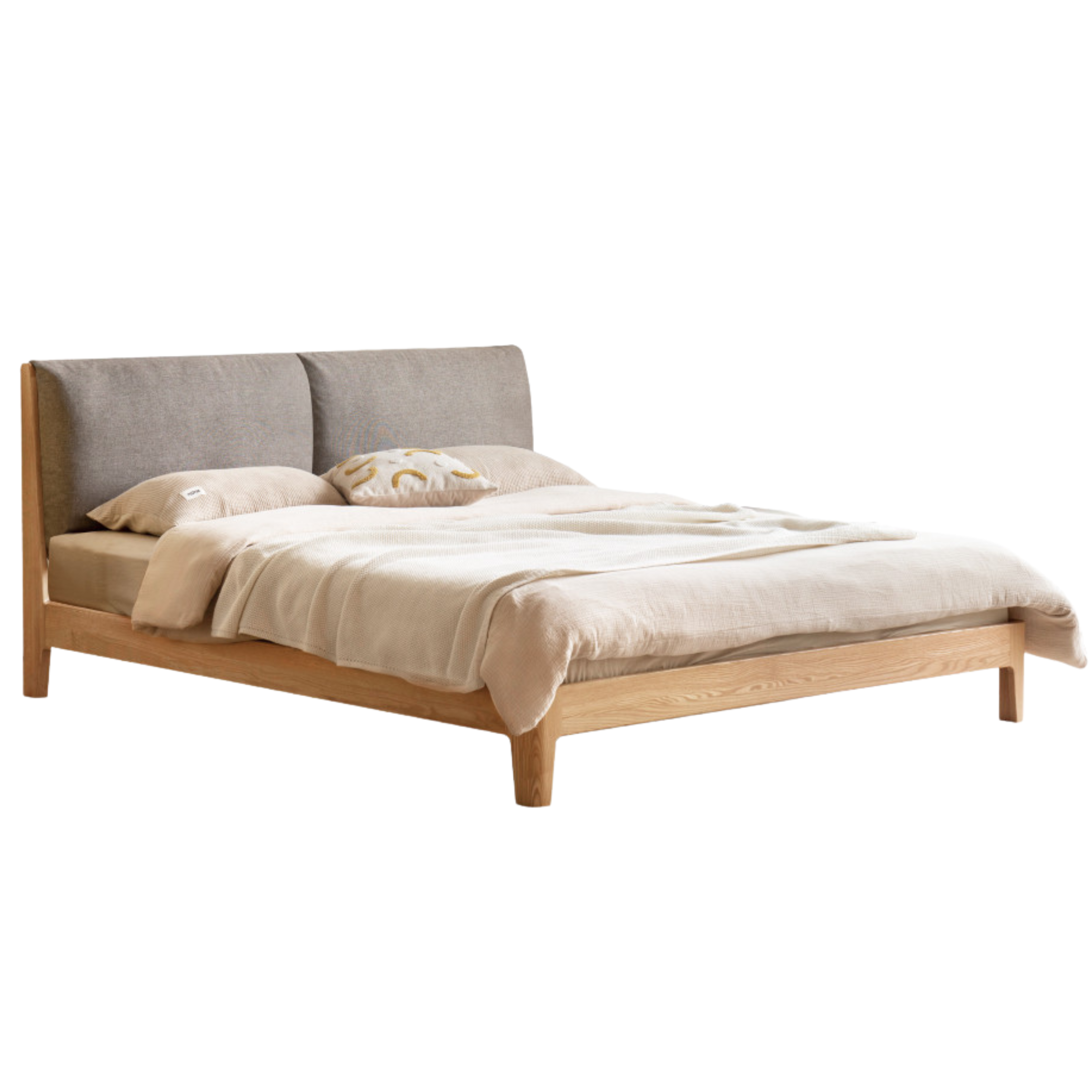 Natural Wood Color Oak soft bed fabric smoked chestnut brown