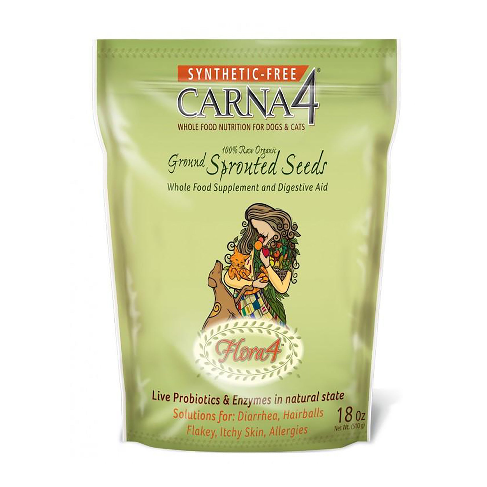 Carna4 Ground Sprouted Seeds Dog Food Supplement - Natural Digestive Aid for Dogs | Supports Gut Health & Nutrient Absorption for Active Pets
