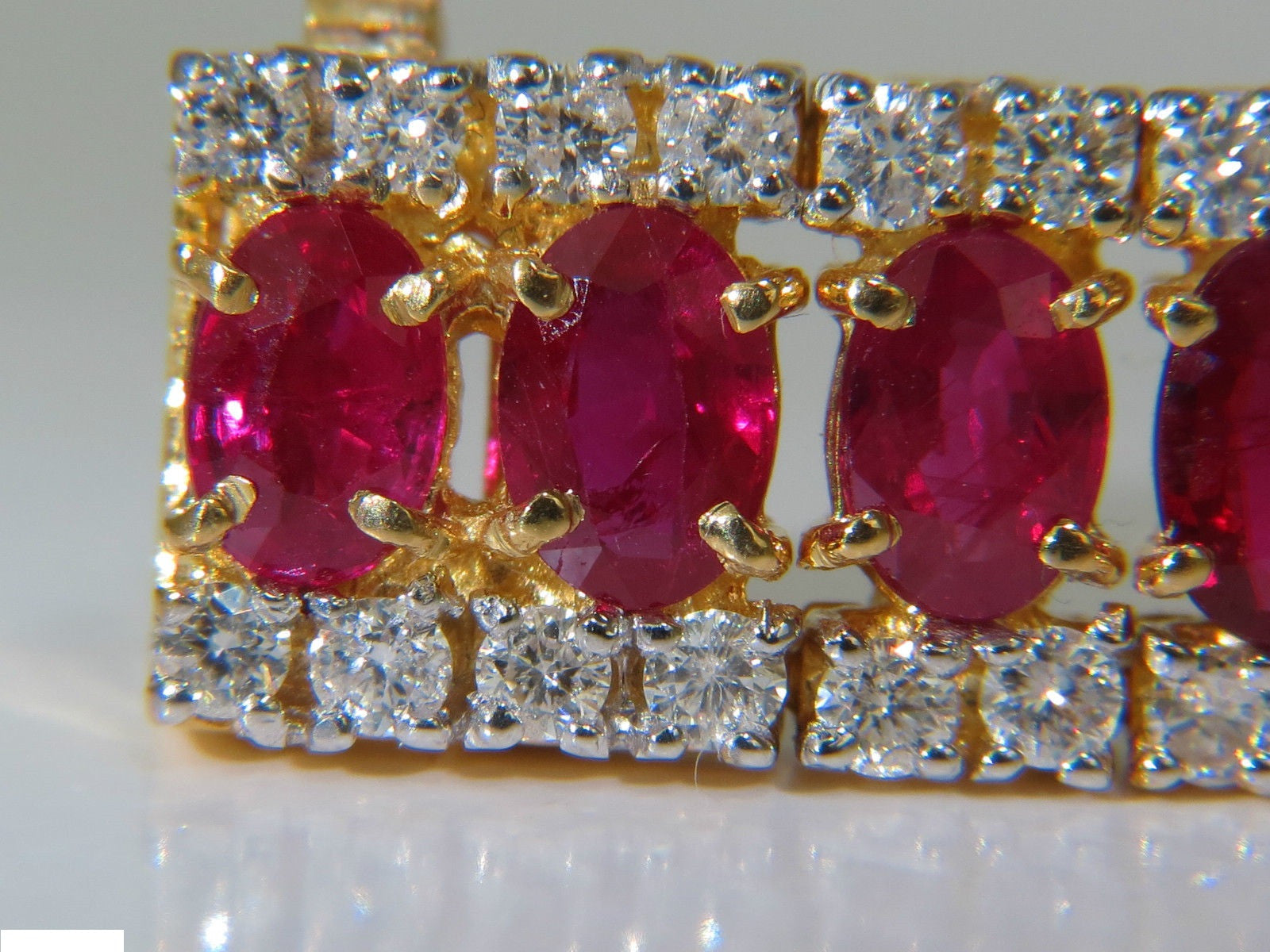 25.13CT Natural Fine Ruby and Diamond Bracelet - Classic Multi-Row Design for Women | Elegant Jewelry Gift for Weddings, Anniversaries & Special Occasions